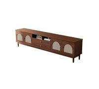 FAJNUZI2024 Panel TV Pared Mueble de Almacenamiento pie for Sala Estar, TV, Estilo Vintage, Tejido ratán Retro