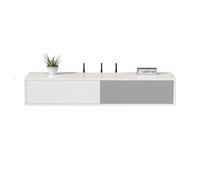 FAJNUZI2024 Panel TV Pared Mueble de TV Pared Madera Maciza y gabinete Almacenamiento enrutador for Apartamentos pequeños(Blanco)