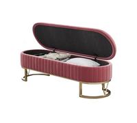FAJNUZI2024 Pie de Cama Banco de Almacenamiento tapizado con Patas de Metal, Moderno Banco de Almacenamiento for la Entrada de la Sala de Estar. Banco para Cama(Pink,Pequeño)