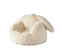FAJNUZI2024 Puf pequeño para Dormitorio Silla con Forma de puf un Solo Nido, Acogedor sofá Perezoso for Leer, sillón for Dormitorio(Blanco)