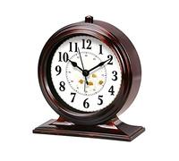 FAJNUZI2024 Reloj de Escritorio Vintage Home Table Top Decoración Reloj Péndulo Reloj Cuarzo Salón Escritorio Reloj Colección de Regalos Reloj de Sobremesa(Bruin)