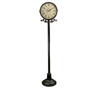 FAJNUZI2024 Reloj de pie Lámpara de pie Retro, luz Lateral for sofá Sala Estar, diseño Lujo, lámpara Noche Año Nuevo, Reloj Ambiente LED para Entrada