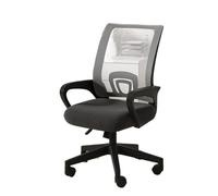 FAJNUZI2024 Silla de Escritorio Silla de Oficina cómoda for el hogar, cómoda Silla giratoria for Juegos, Silla ergonómica con Respaldo Medio de Malla de Tela con elevación computadora(Grey)
