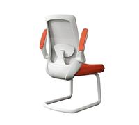 FAJNUZI2024 Silla de Escritorio Silla de Oficina ejecutiva Silla de recepción Lateral de Malla con reposabrazos Ajustables y Base de Trineo de Metal computadora(Orange)