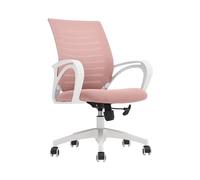 FAJNUZI2024 Silla de Escritorio Silla de Oficina ergonómica con Ruedas for el hogar, Escritorio de Oficina de Malla con Respaldo Medio, Silla giratoria for tareas computadora(Pink)