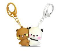 Fakcrkun 2 llaveros de anime Bubu y Dudu, llavero magnético Kawaii a juego para novio, novia, parejas, regalos del día de San Valentín, bonito llavero de dibujos animados para bolso, monedero, llaves