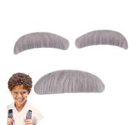 Fake Beard and Eyebrow Sticker, Old Man Facial Hair Costume Stick On | Comfortable Cosplay Synthetic Fiber for Halloween Party, Theme Party, Theater Performances, Festivals