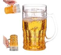 Fake Beer Mug, 400 ml de doble capa Funny Beer Piedra, Fake Double Fake Beers Mug with Mezzanine, for Bars Beverages, Prank and Party
