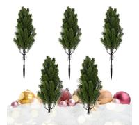 Fake Christmas Trees - 21.65in Artificial Cedar Pine Shrubs for Holiday Welcome Accent, Festive Front Door Ambiance with Evergreen Foliage, Winter Decor Home Office Porch Hallway, Green Set