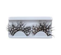 Fake Eyelashes - Black & White | Stage Makeup Lashes | Hand-Sewn Design, Flexible Eyelash Strip, Exaggerated Contrast Pattern, for Costumes & Theatrical Shows