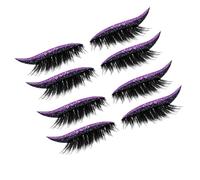 Fake Eyelashes, Lash Stickers, 4 Pairs Reusable Glitter Adhesive Makeup Eye Liner Strips, Reusable Beauty Care for Women Girls Home Daily Travel Performance, 1.69x0.91 Inches