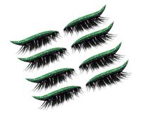 Fake Eyelashes, Lash Stickers, 4 Pairs Reusable Glitter Adhesive Makeup Eye Liner Strips, Reusable Beauty Care for Women Girls Home Daily Travel Performance, 1.69x0.91 Inches