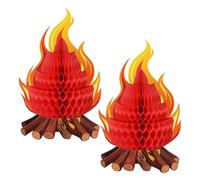 Fake Fire Decor, Flame Table Centerpiece, Party Table Decoration, Cardboard Flame Props, Realistic 3d Design, Lightweight Sturdy Set for Home Room Party Wedding Reception Dinner Beach