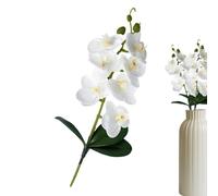 Fake Flowers 3 Leaf, Falso Phalaenopsis Orquíde, Jarrón decorativo Artificial Floral Arrangement Orchid Plant Decoration, for Home Bedroom Bathroom Living Room Office Indoor Outdoor Farmhouse Use