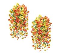 Fake Flowers for Outdoors, Artificial Flower Decor, 2 Piece Set Realistic Garden Look, UV Resistant Material with Fade Proof Color, Outdoor Home Decoration Feature, Faux Flowers for Patio Balcony