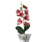 Fake Flowers Orchid, 3-Leaf Faux Phalaenopsis, Vase Decor with Sturdy Build, Artificial Bloom Aid with, Modern Home Style, Accessory for Indoor Outdoor Bedroom Bathroom
