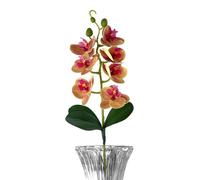 Fake Flowers Orchid, 3-Leaf Faux Phalaenopsis, Vase Decor with Sturdy Build, Artificial Bloom Aid with, Modern Home Style, Accessory for Indoor Outdoor Bedroom Bathroom