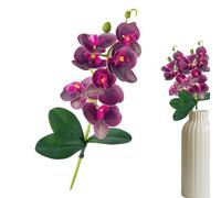 Fake Flowers Orchid, 3-Leaf Faux Phalaenopsis, Vase Decor with Sturdy Build, Artificial Bloom Aid with, Modern Home Style, Accessory for Indoor Outdoor Bedroom Bathroom