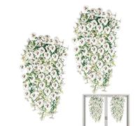 Fake Flowers Outdoors Decor, 2 Pieces Realistic Artificial Home Device, Outside Aid Tool with Sturdy Build, Comfortable Reliable Daily Use, Premium Quality Patio Accessory, Home Deck Door Wall 110g