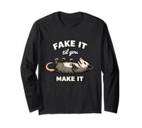 Fake It Till You Make It Funny Ironic Gen Z Meme Rata Cita Manga Larga