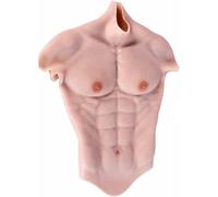 Fake Muscle Abs Silicone Suit Pecs Floating Dot Sweat Hand Flocked for Cosplay Transgender(A,S)