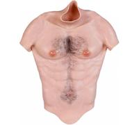Fake Muscle Abs Silicone Suit Pecs Floating Dot Sweat Hand Flocked for Cosplay Transgender(B,M)