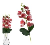 Fake Orchid Flower Set, Three Leaf Phalaenopsis Vase Decor, for Home Indoor Use, Silk Artificial Flower Material Build, Elegant Faux Plant Decoration, Living Room Bedroom Office Accent Piece