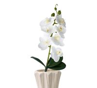 Fake Orchid Flower Set, Three Leaf Phalaenopsis Vase Decor, for Home Indoor Use, Silk Artificial Flower Material Build, Elegant Faux Plant Decoration, Living Room Bedroom Office Accent Piece