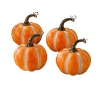 Fake Pumpkins - 4 Piece Realistic Small Foam Pumpkins For Thanksgiving