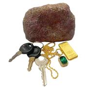 Fake Rock Key Hiding, Waterproof Outdoor Safe Box, 3.82x2.4x2.4 inches, Concealed Storage Stone Case, Large Camouflage Container for Garden Path Porch Shed Homestay Vacation Garage Backyard House