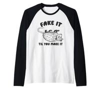Fake Til Make It Possum Camiseta Manga Raglan