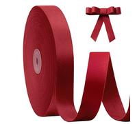 FAKILO Cinta Terciopelo Rojo Doble Cara 25mm x 18m | Lazos, Árbol Navidad, Coronas, Envolver Regalos, Bodas