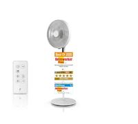 Fakir Premium VC 80 DC - Ventilador de pie silencioso con 32 niveles de ventilador, oscilación de 320° + 90° con mando a distancia, función de temporizador