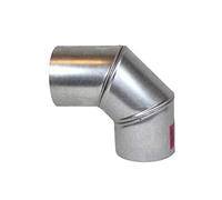 FAL 90° arco ajustable 120 mm diámetro tubo de estufa tubo de humo aluminio al fuego plateado