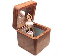 falado Caja de música de madera maciza de 18 notas, para Navidad, cumpleaños, día de San Valentín, día de la madre, melodía de You are My Sunshine (palisandro)