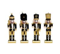 Falafoty 4 Piezas Cascanueces De Navidad Oro Negro Figuras de Soldado Cascanueces de Madera Cascanueces de 13 cm Decoraciones de Navidad Regalos de Party para Niños Adultos
