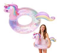 Falafoty Anillo de Natación de Unicornio, Flotador de Piscina Inflable, Juguete de Agua Inflable, Flotador de Natación Niños, Fiesta de Verano en Playa Piscina Deportes Acuáticos (Unicorn 90)
