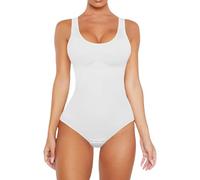 Falafoty Body Moldeador Mujer Bodysuit Reductor Mujer Fajas Reductoras Abdominal Posparto Control y Modelado Invisible Shapewear Posparto,Mujer's Tanga Shapewear Bodysuit Sin Costuras (Beige, XL/XXL)