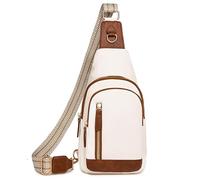 FALAN MULE Crossbody Bolsa Pequeña para Mujer con Bolsillo en el Pecho, Sling Bag de Cuero PU a Prueba de Robos, Mochila Bandolera para Mujer, Chest Bag Versátil para Viajar, Bolso de Mano