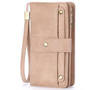 FALAN MULE Portafoglio da Donna in Vera Pelle Grande capacità Bifold RFID blocco Porta Carte con cerniera portamonete Tasche per le Donne, Rosa Chiaro