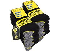 FALARY 10 Pares Calcetines Hombre Trabajo WORK Calcetines Trabajo Hombre Reforzados Algodón Socks Negros Ofertas Flash Del Dia Deporte Regalos Trekking 39-42 Gordos Divertidos