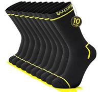 FALARY 10 Pares Calcetines Hombre Trabajo WORK Calcetines Trabajo Hombre Reforzados Algodón Socks Negros Ofertas Flash Del Dia Premium Hoy Deporte Regalos Trekking 43-46 Gordos