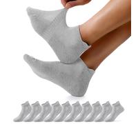 FALARY 10 Pares Calcetines Tobilleros Mujer Algodon 35-38 Gris Calcetines Deporte Hombre Tobilleros Cortos Respirable