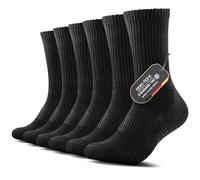 FALARY 6 Pares Calcetines Largos Hombre 47-50 Calcetines Deporte Mujer Running Transpirables de Tenis Unisex Negros