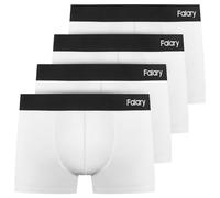 FALARY Boxer Shorts para Hombre, Calzoncillos de Algodón Orgánico, Ropa Interior Retro, Paquete de 4