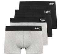 FALARY Boxer Shorts para Hombre, Calzoncillos para Hombre, Pantalones Cortos Retro para Hombre, Ropa Interior Tipo BóXer De AlgodóN Sin Etiqueta áSpera, Paquete De 4, Negro/Gris L