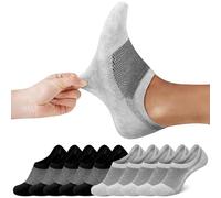 FALARY Calcetin Invisibles Mujer Calcetines Tobilleros Hombre Negro Gris 39-42 10 Pares Respirable Algodon Antideslizantes Cortos Calcetines