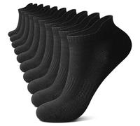 FALARY Calcetines Deportivos Para Hombre y Mujer, Calcetines Cortos De AlgodóN, Calcetines Deportivos Transpirables, Calcetines Para Correr Al Aire Libre, Negro, 43-46, 10 Pares