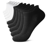 FALARY Calcetines Deportivos Para Mujer y Hombre, Calcetines Cortos De AlgodóN, Calcetines Deportivos Transpirables, Calcetines Para Correr, Antisudor, Negro × 5 + Blanco × 5,39-42,10 Pares