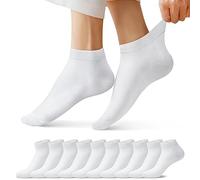 FALARY Calcetines DeportivosTobilleros hombre mujer 10 Pares Cortos Calcetin Algodon Blanco 4750